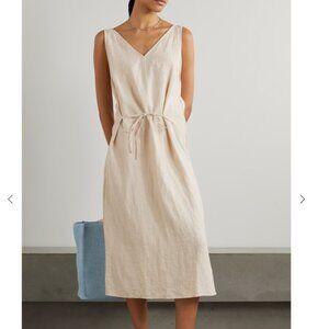 Deiji Studios The Slip Linen Midi Dress in Beige, XS, NWT